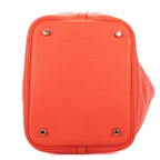 Hermes Picotin Red Clemence Leather Handbag — view 6