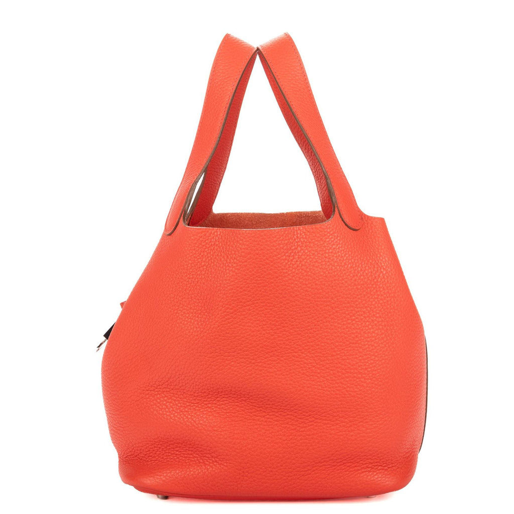 Hermes Picotin Red Clemence Leather Handbag — view 3