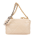 Chanel Classic 19 Flap Bag Beige Quilted Lambskin Leather — view 5