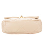 Chanel Classic 19 Flap Bag Beige Quilted Lambskin Leather — view 6