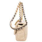 Chanel Classic 19 Flap Bag Beige Quilted Lambskin Leather — view 3