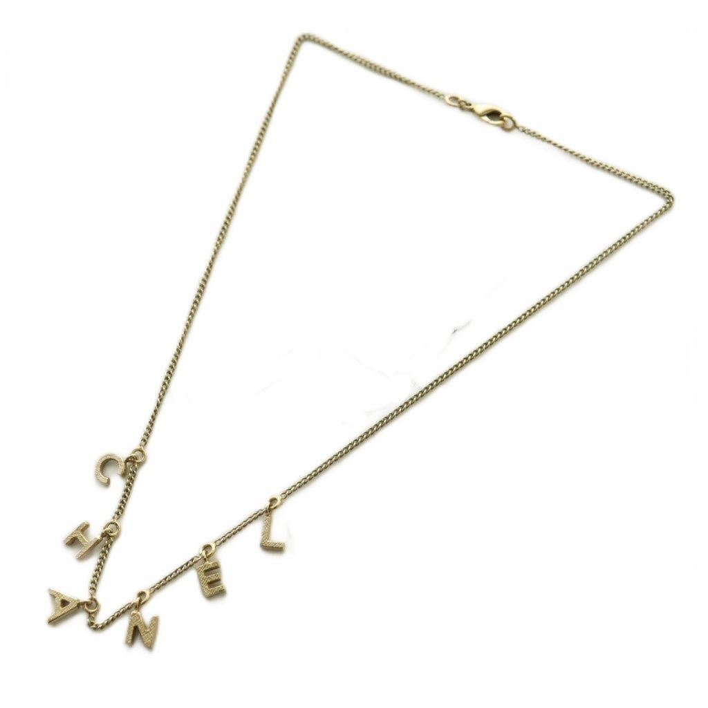 Chanel Pendant Logo Chain Solid Gold Colored — view 3