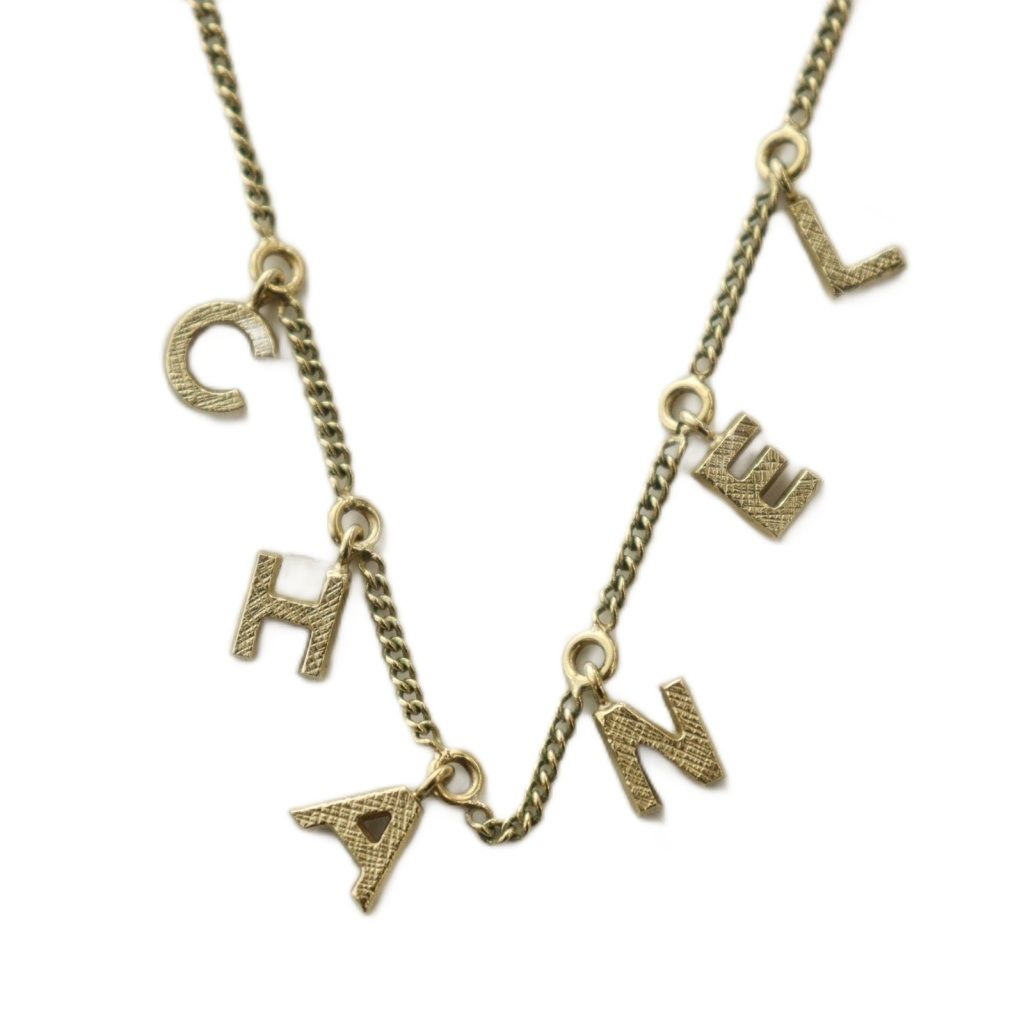Chanel Pendant Logo Chain Solid Gold Colored
