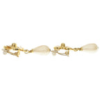 Chanel CC Logo Drop Pearl Earrings Gold 96P Vintage — view 4
