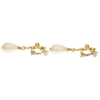 Chanel CC Logo Drop Pearl Earrings Gold 96P Vintage — view 3