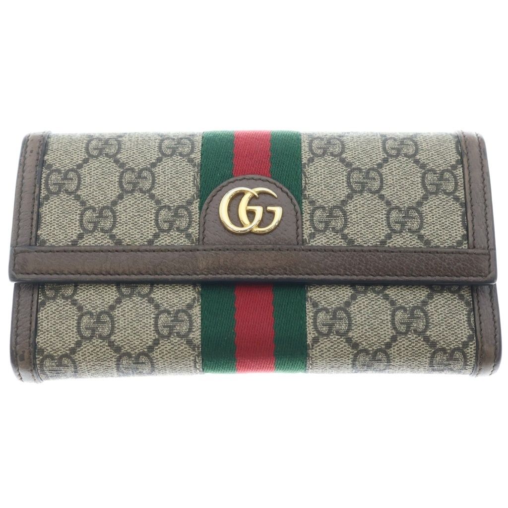 Gucci Ophidia GG Continental Leather Wallet Brown
