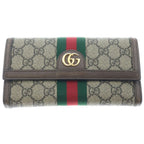 Gucci Ophidia GG Continental Leather Wallet Brown