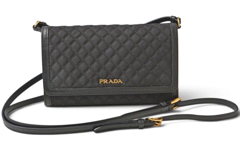 Prada Shoulder Bag Multi Wallet Bifold Black Leather — view 3