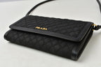 Prada Shoulder Bag Multi Wallet Bifold Black Leather — view 6