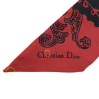 Dior Scarf Silk Mitzah Red Black Logo Heart Ribbon — view 6