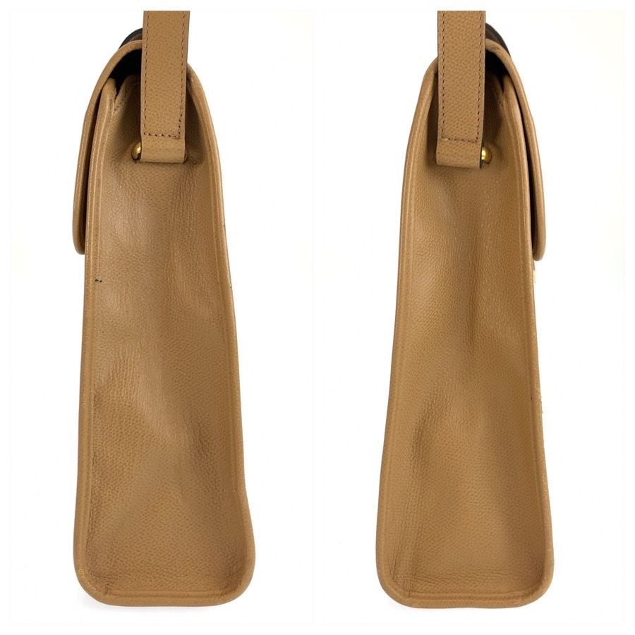 Saint Laurent Vintage YSL Beige Gold Shoulder Bag Pochette — view 8