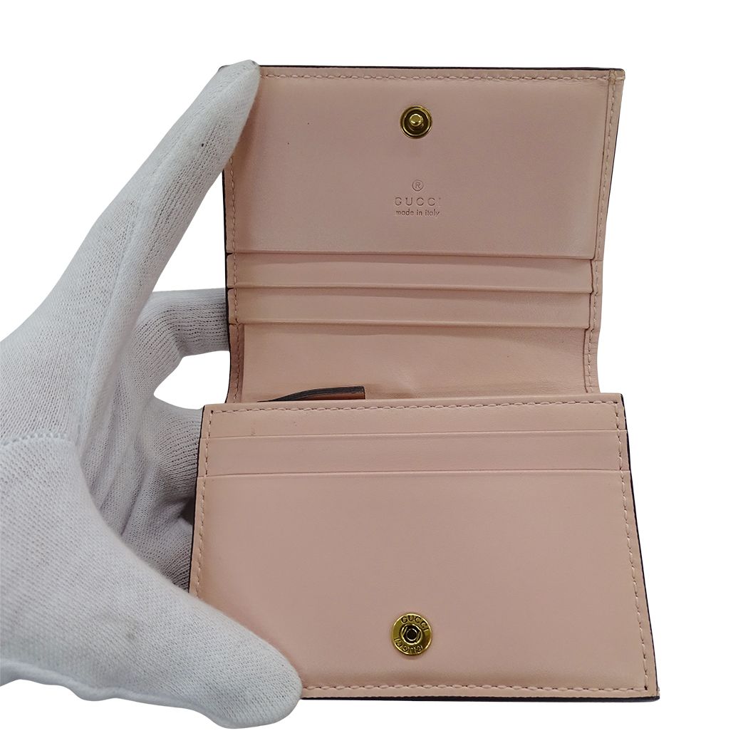 Gucci Wallet Guccissima Bifold Cat Pink Gold Compact — view 5