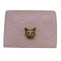 Gucci Wallet Guccissima Bifold Cat Pink Gold Compact