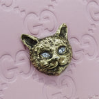 Gucci Wallet Guccissima Bifold Cat Pink Gold Compact — view 4