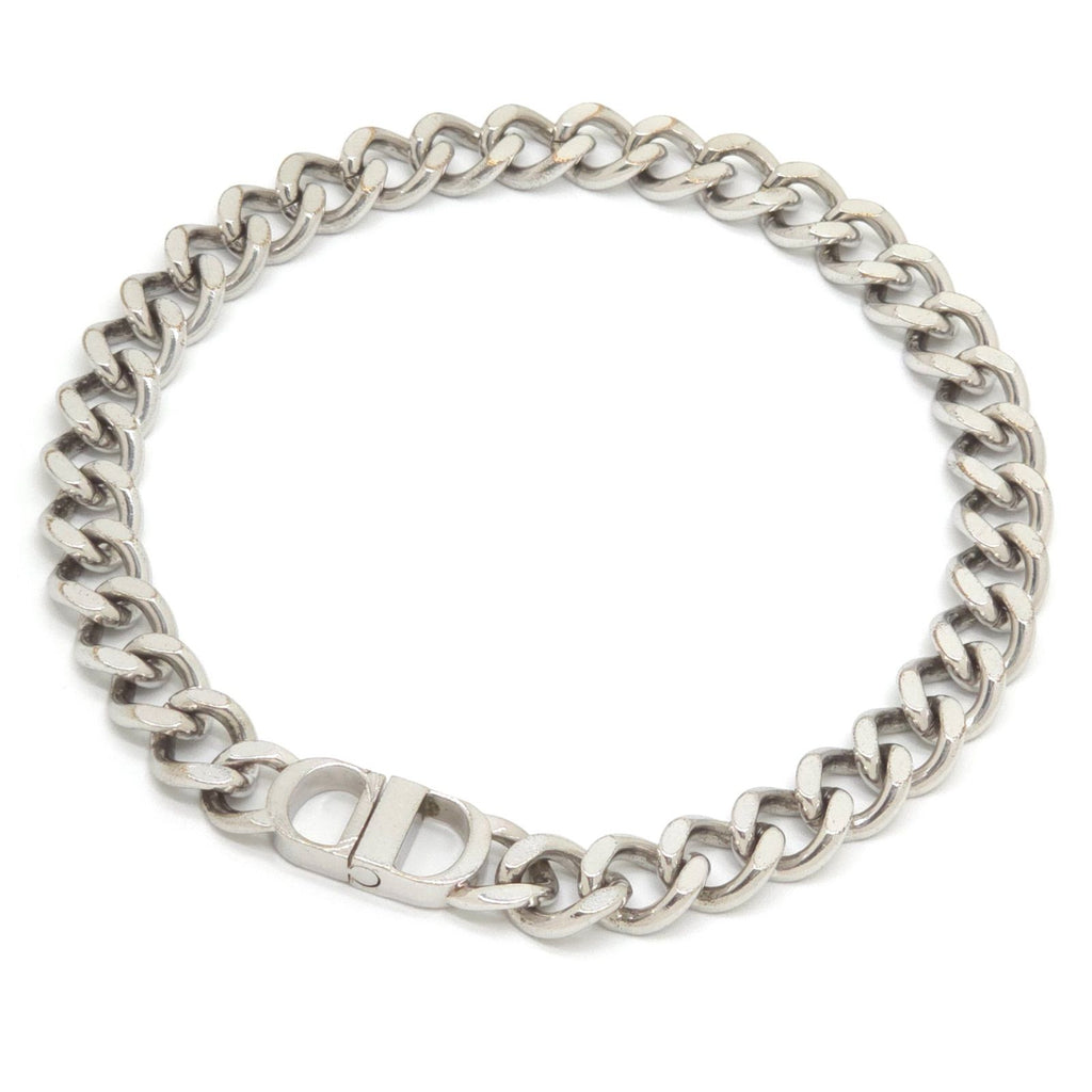 Dior CD Icon Chain Link Necklace Full Silver Tone Brass — view 2