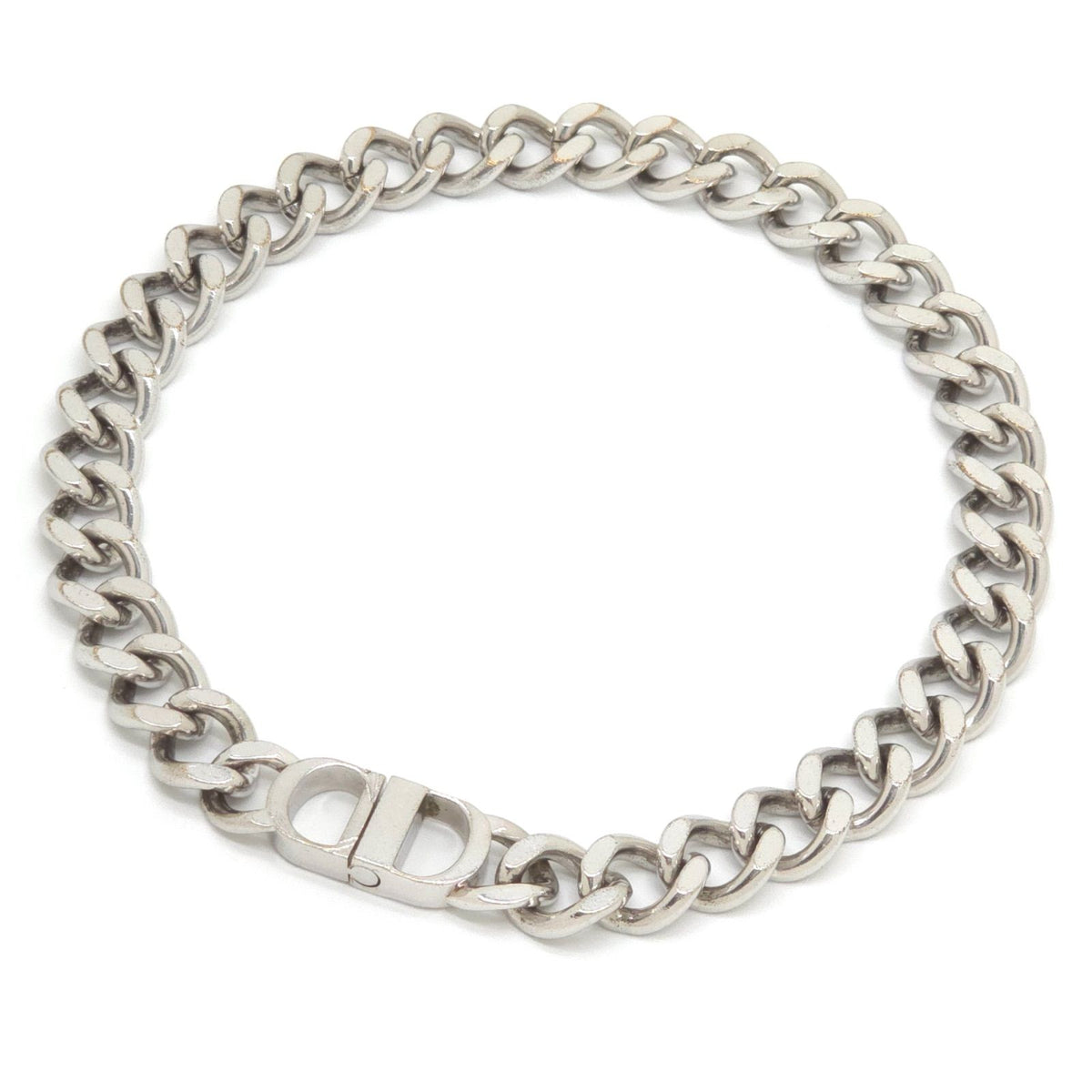 Dior CD Icon Chain Link Necklace Full Silver Tone Brass — view 2