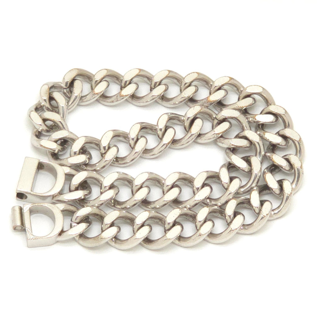 Dior CD Icon Chain Link Necklace Full Silver Tone Brass — view 4