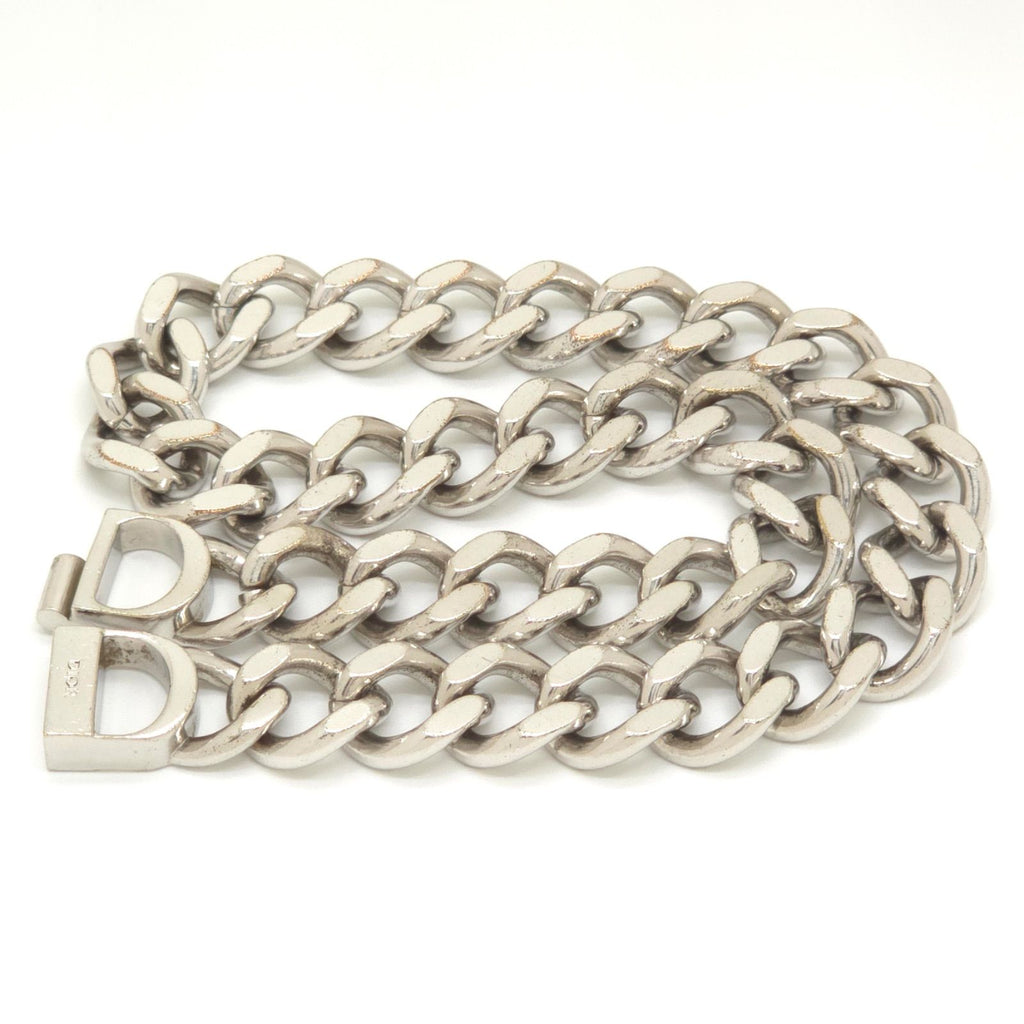 Dior CD Icon Chain Link Necklace Full Silver Tone Brass — view 5