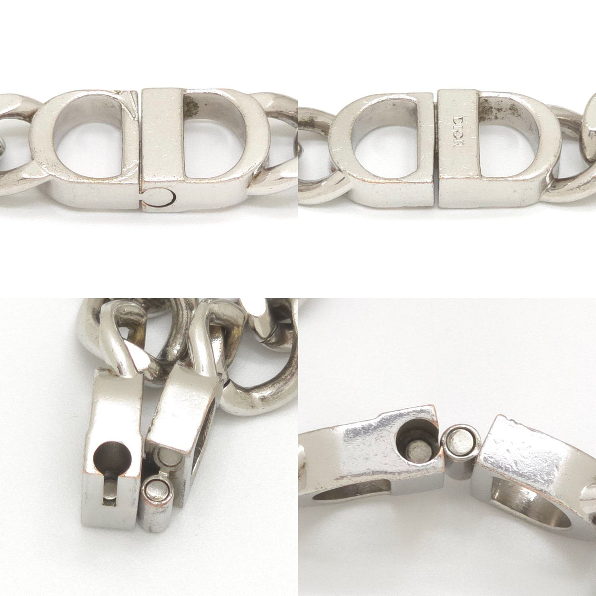 Dior CD Icon Chain Link Necklace Full Silver Tone Brass — view 6