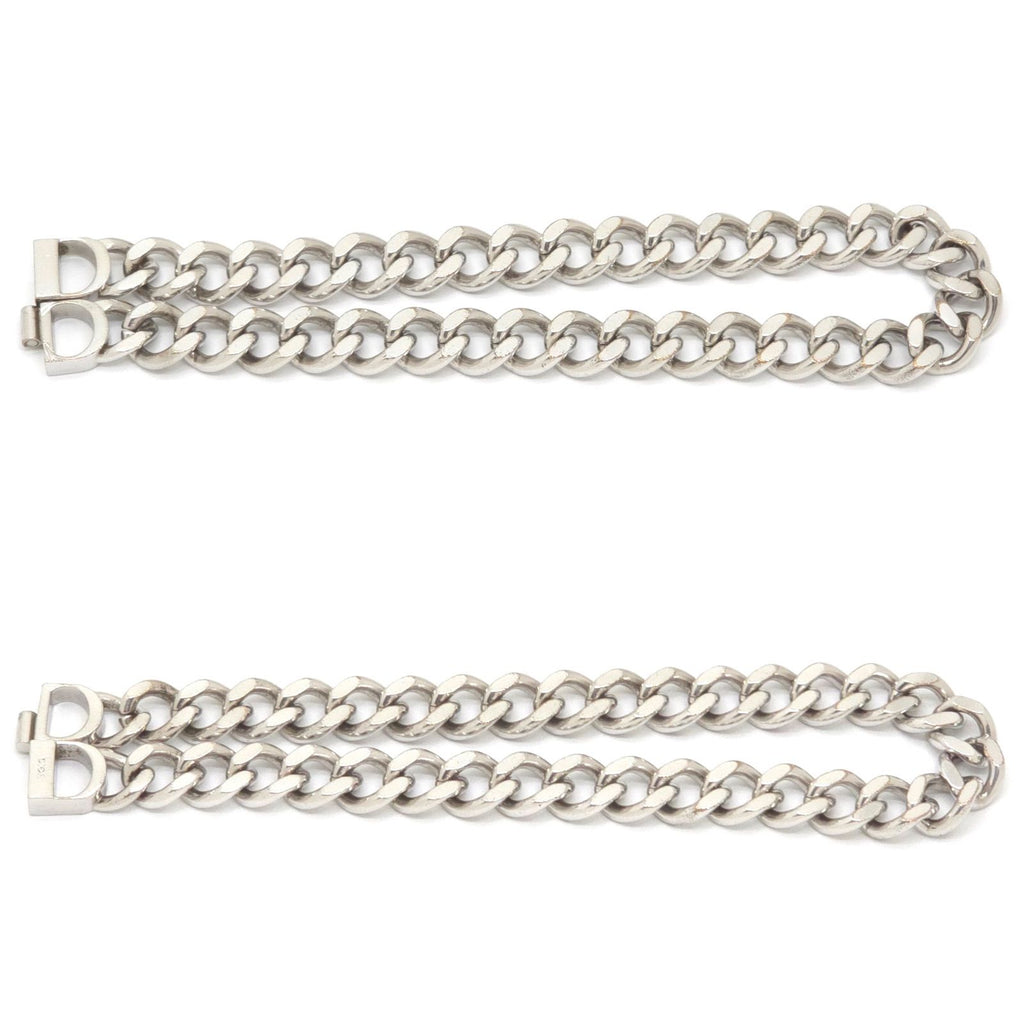 Dior CD Icon Chain Link Necklace Full Silver Tone Brass — view 3