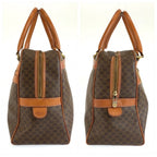 Celine Vintage Macadam Brown Gold Leather Boston Bag — view 8
