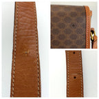 Celine Vintage Macadam Brown Gold Leather Shoulder Bag Pochette — view 6