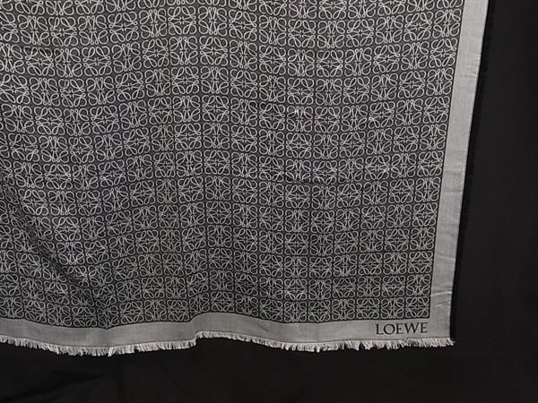 Loewe Anagram Wool 60% Silk 40% Shawl Gray Scarf — view 3