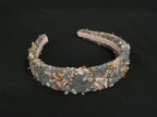 Chanel Tweed Headband Wool Blend Alpaca Gray Pink