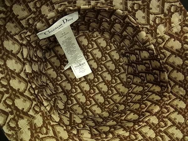Dior Mizza Oblique Polyester Reversible Bucket Hat Brown — view 3