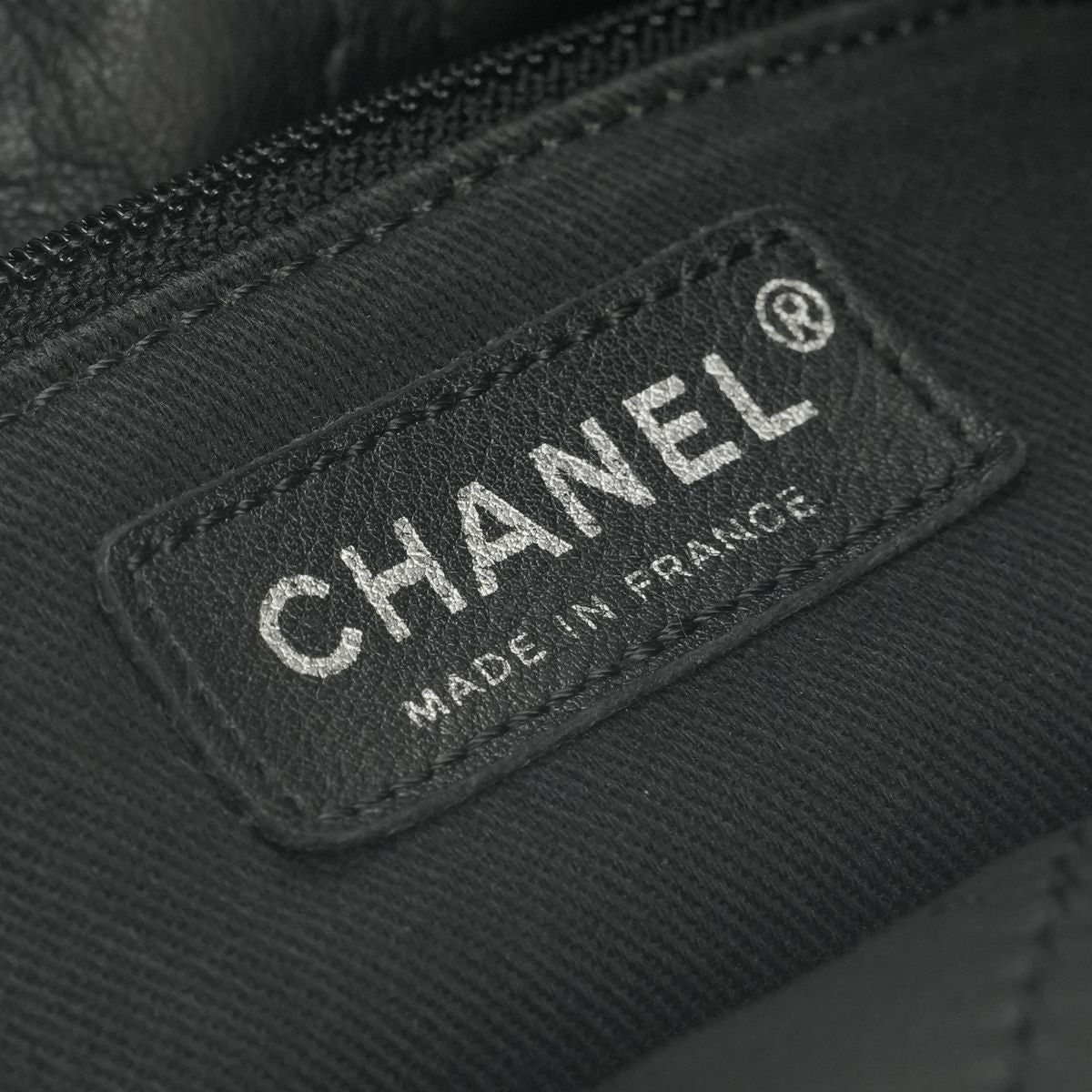 Chanel Quilted Tote Shoulder Bag Calfskin Black Silver CC Logo 2-Way Double — view 7