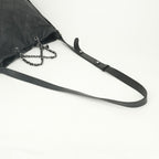 Chanel Quilted Tote Shoulder Bag Calfskin Black Silver CC Logo 2-Way Double — view 4