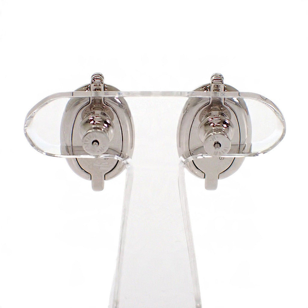 Hermes Mini Maillon Earrings Genus Metal Cream Silver — view 4