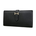 Hermes Wallet Bearn Soufflet Veau Epsom Black Silver