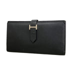 Hermes Wallet Bearn Soufflet Veau Epsom Black Silver