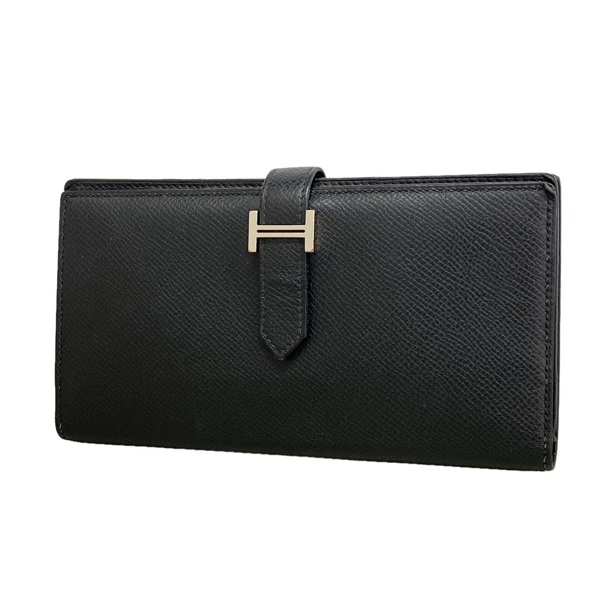 Hermes Wallet Bearn Soufflet Veau Epsom Black Silver