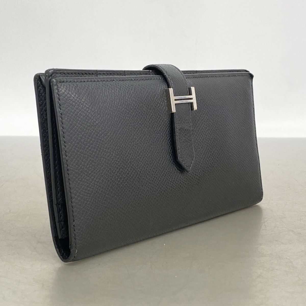 Hermes Wallet Bearn Soufflet Veau Epsom Black Silver — view 2