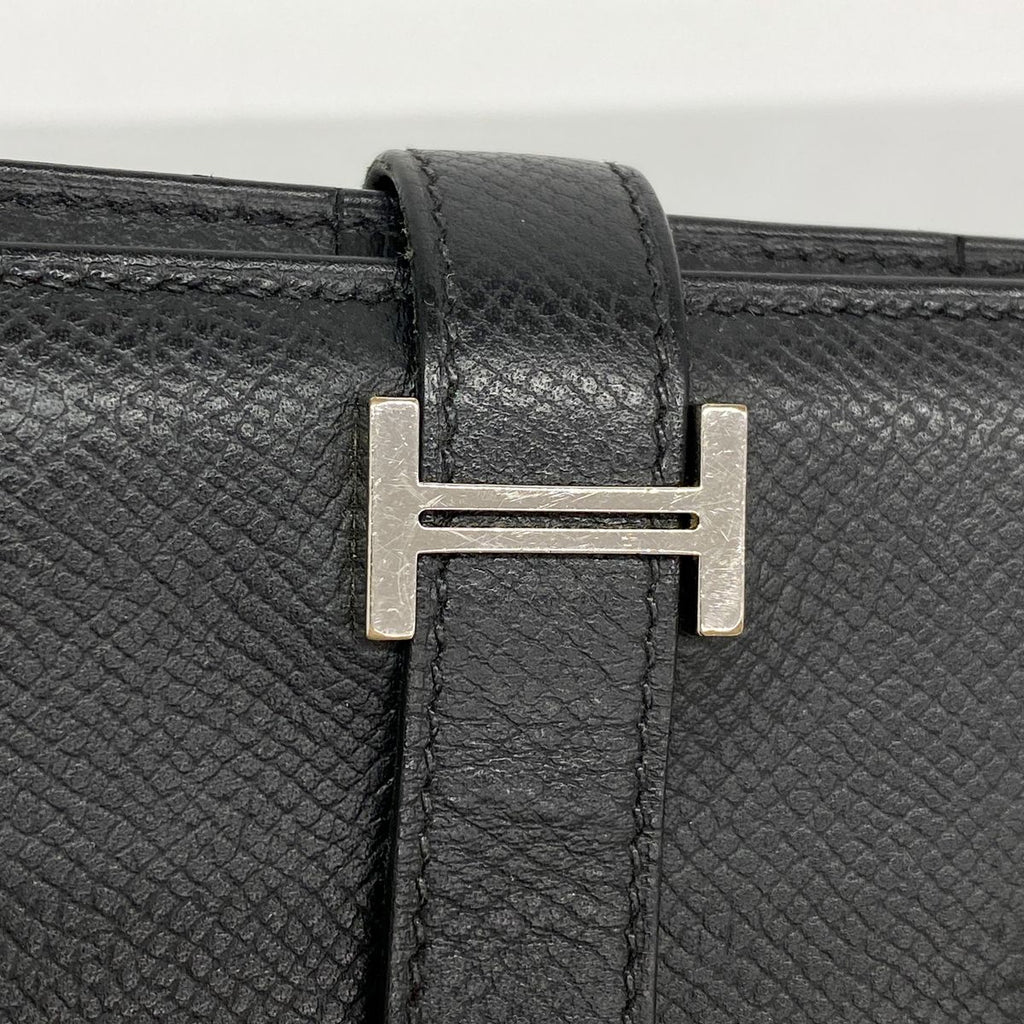 Hermes Wallet Bearn Soufflet Veau Epsom Black Silver — view 7