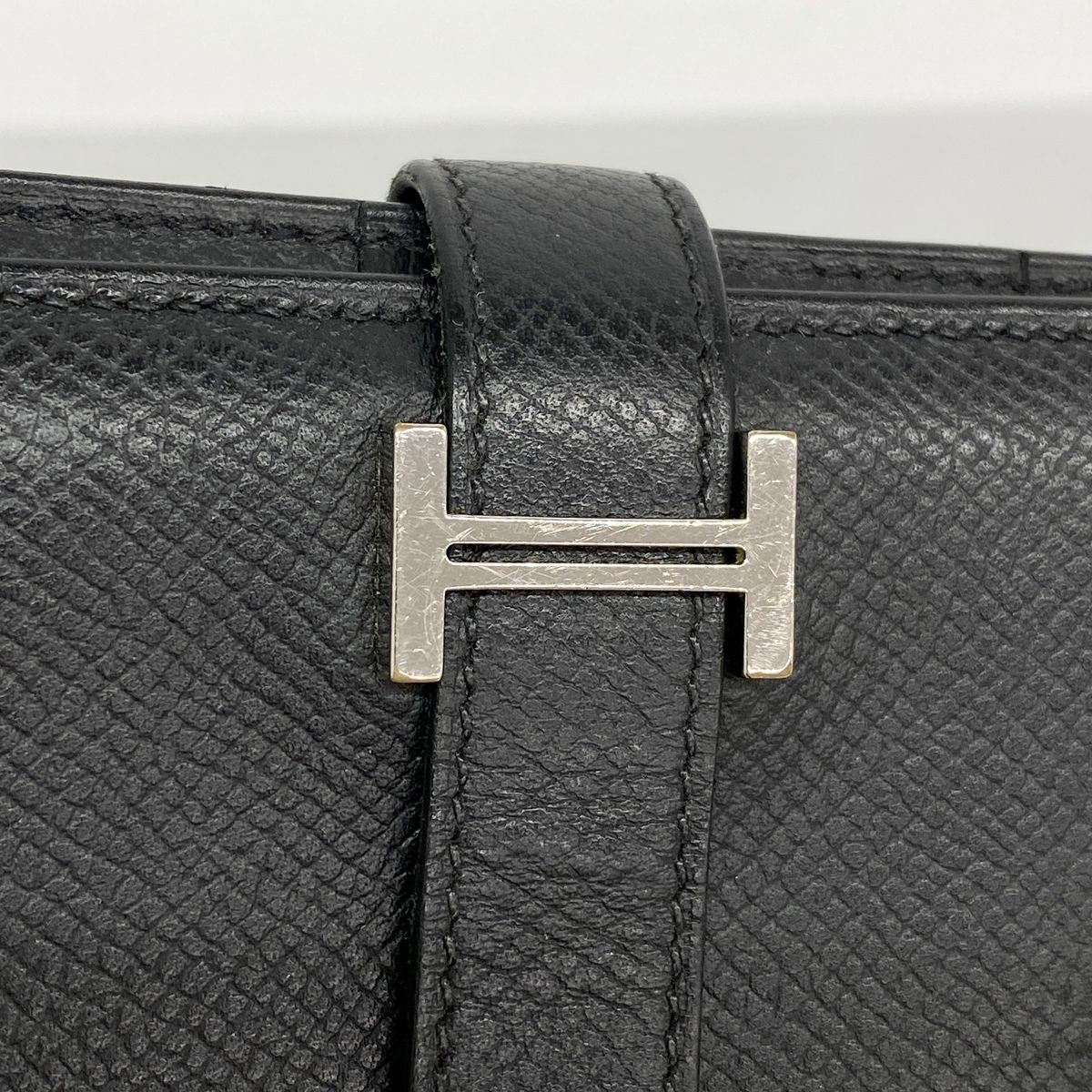 Hermes Wallet Bearn Soufflet Veau Epsom Black Silver — view 7