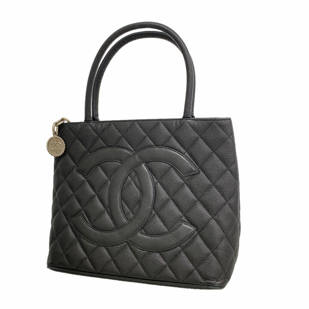 Chanel Tote Bag Reissue Caviar Leather Black Silver