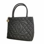 Chanel Tote Bag Reissue Caviar Leather Black Silver