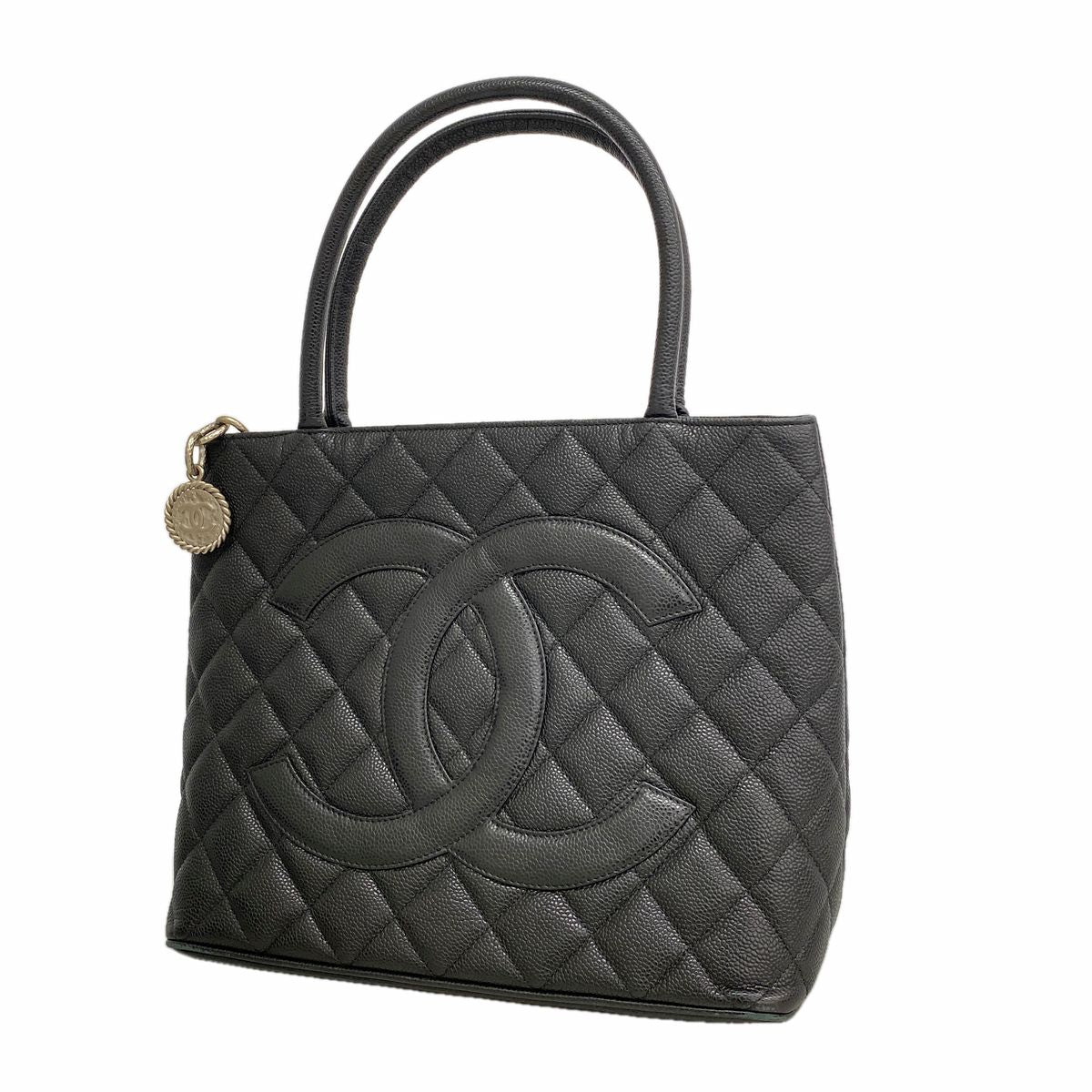 Chanel Tote Bag Reissue Caviar Leather Black Silver