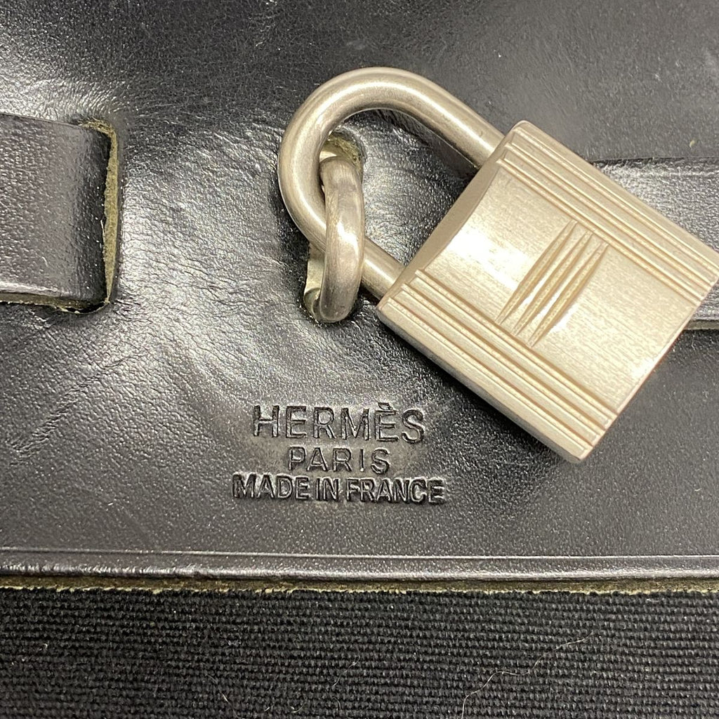 Hermes Handbag Herbag MM Toile Officier Black Silver 2-Way Bag — view 5