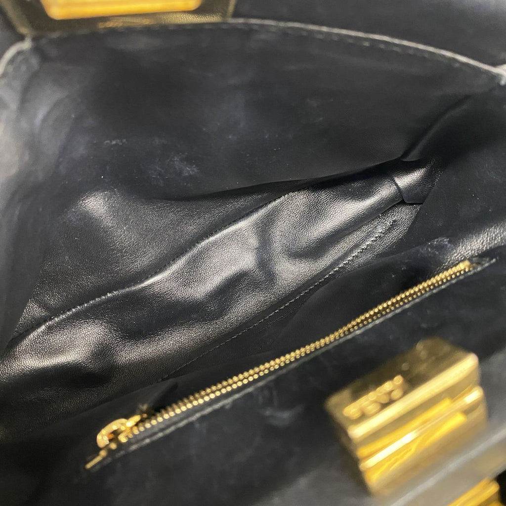 Fendi Handbag Mini Peekaboo Leather Black Gold 2-Way Bag — view 4