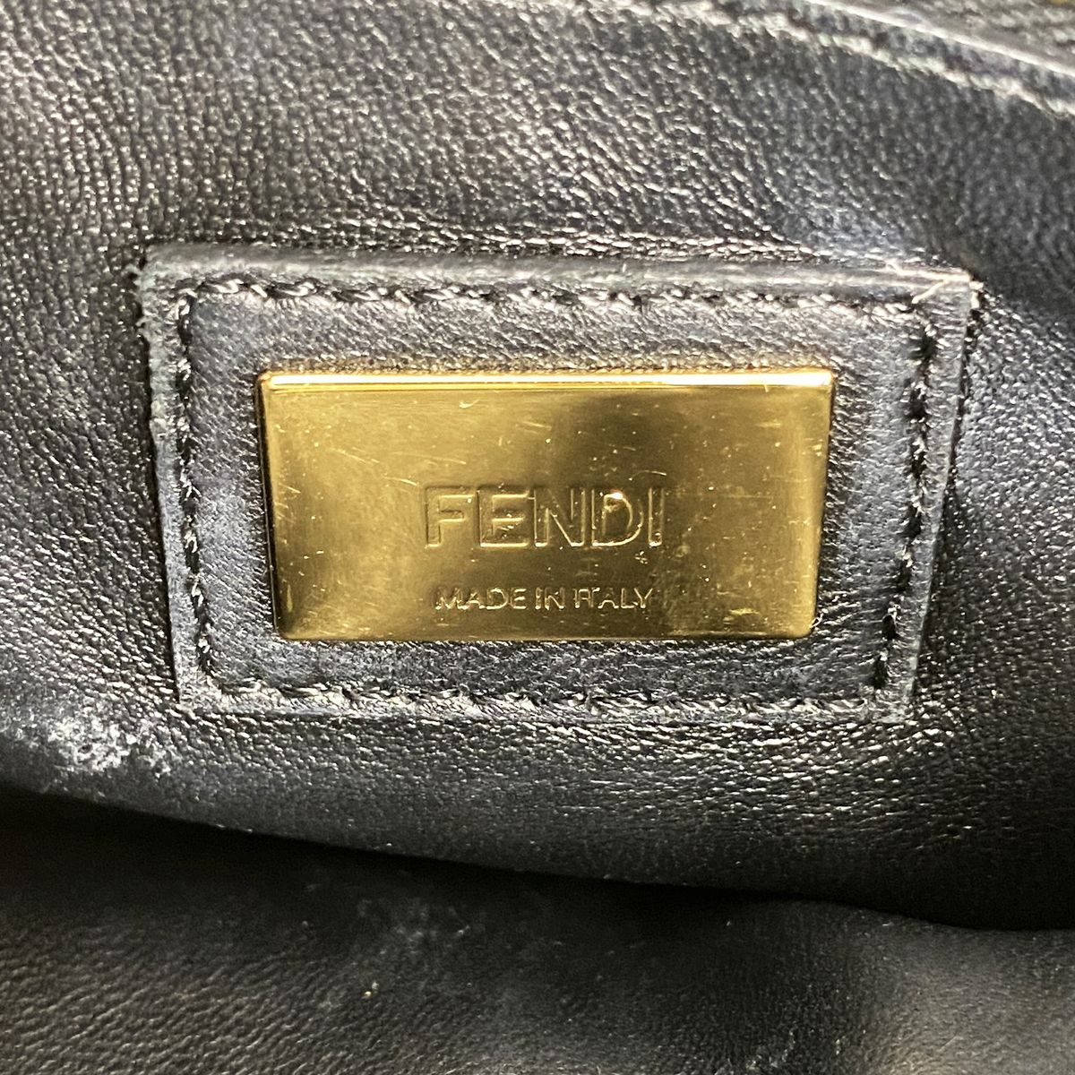 Fendi Handbag Mini Peekaboo Leather Black Gold 2-Way Bag — view 5