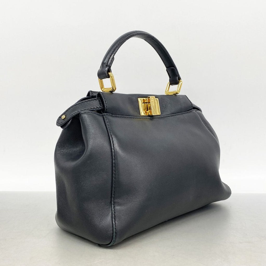 Fendi Handbag Mini Peekaboo Leather Black Gold 2-Way Bag — view 2