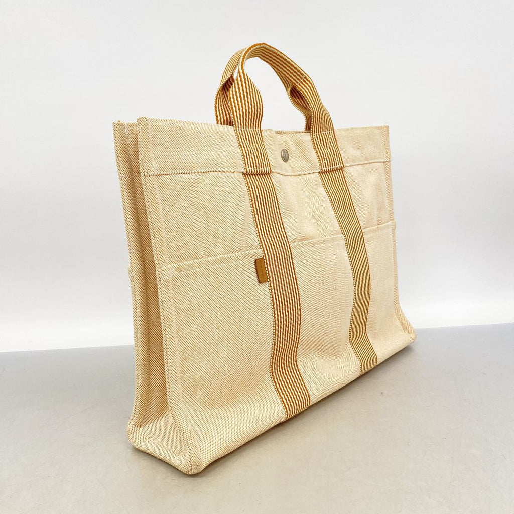 Hermes Tote Bag New Fourre Tout Canvas Orange Silver — view 2