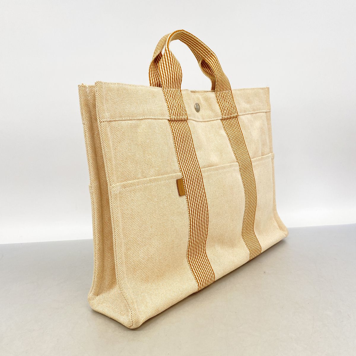 Hermes Tote Bag New Fourre Tout Canvas Orange Silver — view 2