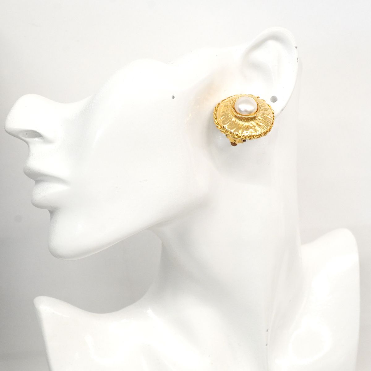 Chanel Earrings Vintage Gold Plated Faux Pearl — view 5