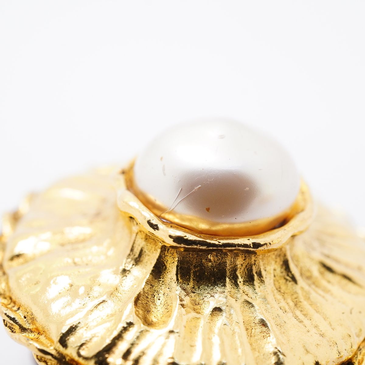 Chanel Earrings Vintage Gold Plated Faux Pearl — view 7