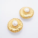 Chanel Earrings Vintage Gold Plated Faux Pearl — view 2
